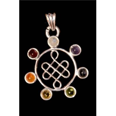 7 Chakras Pendentif Métal Argenté Choix n°10