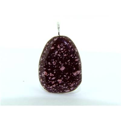Porphyre Impérial Rouge Mini Pendentif Pierre Plate