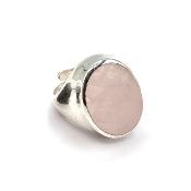 Quartz Rose Bague en Argent 14754 / Taille réglable
