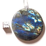 Labradorite pendentif disque 15352