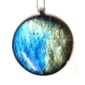 Labradorite pendentif disque 15355