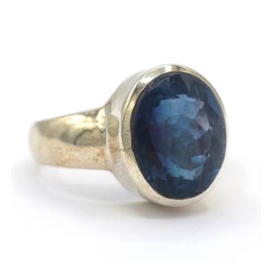 Fluorine Bleue Bague en Argent 18426 / Taille 53