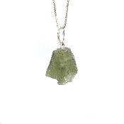 Véritable Moldavite Pendentif Pierre Brute 19646