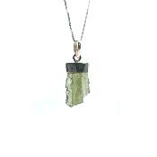 Véritable Moldavite Pendentif Avec Monture en Argent 20241