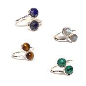 Bague réglable en Argent Ronde double BG1B