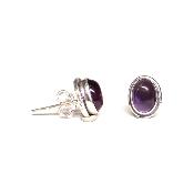 Améthyste Boucles d'Oreilles Ovale Choix n°1 BO2A