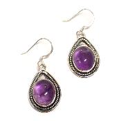Améthyste du Brésil Boucles d'Oreilles Ovale Pendante Choix n°4 BO3A