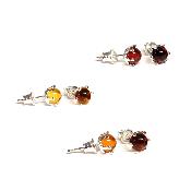 Ambre de la Baltique Boucle d'Oreille Argent