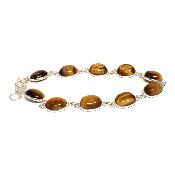 Oeil de Tigre Bracelet Argent 925 ovale
