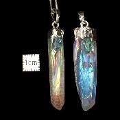 Cristal Platine Pendentif Pointe Unique Polie