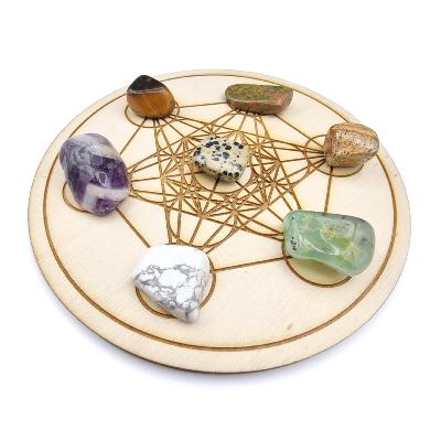 Fez Metatron Code Cube de métatron | Plaque de bois de 14.5cmØ | Midobras