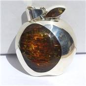 Ambre de la Mer Baltique Pendentif en Argent 09150