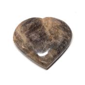 Pierre de lune noire coeur 15478