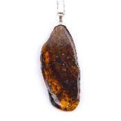 Ambre de la Mer Baltique Pendentif Avec Bélière en Argent 19529