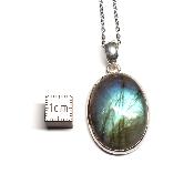 Labradorite Pendentif avec Monture en Argent 2211