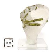 Tourmaline Verte sur gangue pierre brute 2967