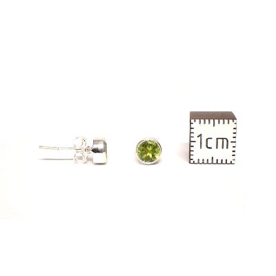 Péridot Boucles d'Oreilles Ronde facette BO1B