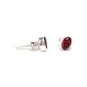 Grenat Rouge Boucles d'Oreilles Ovale Facette BO2B