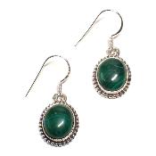 Malachite Boucles d'Oreilles Ovale Pendante Choix n°3 BO3A