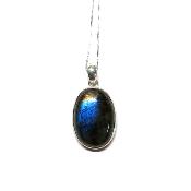 Labradorite Pendentif avec Monture en Argent 04204