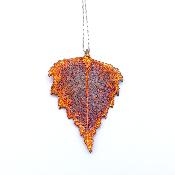 Feuille Naturelle Plaquée Cuivre Pendentif 06359