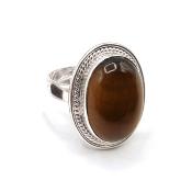 Oeil de Tigre Bague en Argent 14777 / Taille réglable