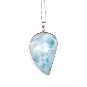 Larimar Pendentif Avec Monture en Argent 19536