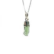 Véritable Moldavite Pendentif Avec Monture en Argent 20247