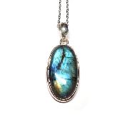 Labradorite Pendentif avec Monture en Argent 2208