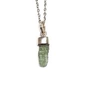 Véritable Moldavite Pendentif Avec Monture en Argent 2221