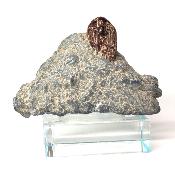 Bénitoite avec inclusion de Neptunite pierre brute 0006