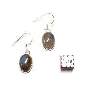 Labradorite Boucles d'Oreilles Ovale Pendante Choix n°2 BO3A