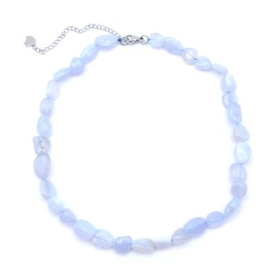 Calcédoine Bleue Collier mini Roulé