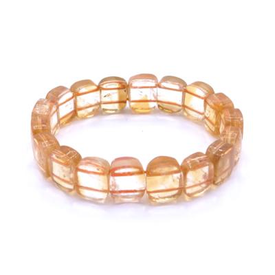 Citrine Chauffée Bracelet Forme Carrée