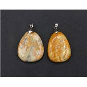 Agate Crazy Lace Pendentif Pierre Plate