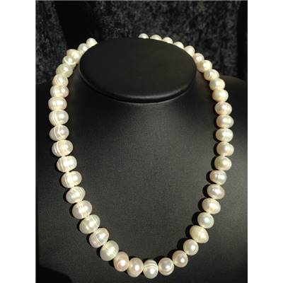 Perles d'Eau Douce Blanche - Collier Epai Perles Ovale