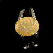 Bague Opale d'Éthiopie 13570 / Taille réglable 