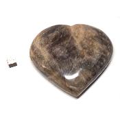 Pierre de lune noire coeur 15478