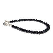 Spinelle Noire Bracelet Boule Facetté - 4 mm