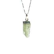 Véritable Moldavite Pendentif Avec Monture en Argent 20242