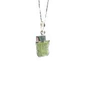 Véritable Moldavite Pendentif Avec Monture en Argent 20257