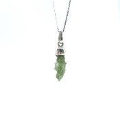 Véritable Moldavite Pendentif Avec Monture en Argent 20258
