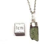 Véritable Moldavite Pendentif Avec Monture en Argent 2219