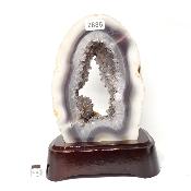 Agate Naturelle Géodes sur socle en bois 2885
