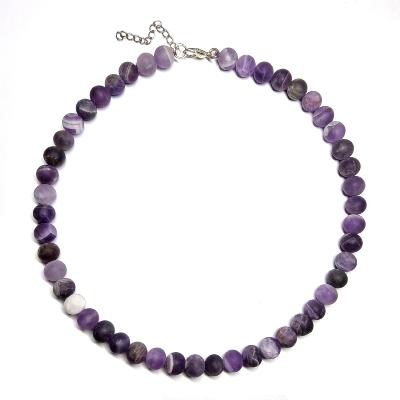 Améthyste du Brésil Collier Boule dépolie 