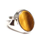 Oeil de Tigre Bague réglable en Argent Ovale Choix n°3 BG3