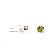 Péridot Boucles d'Oreilles Ronde facette BO1B