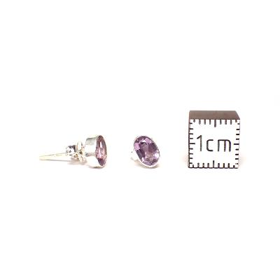 Améthyste du Brésil Boucles d'Oreilles Ovale Facette BO2B