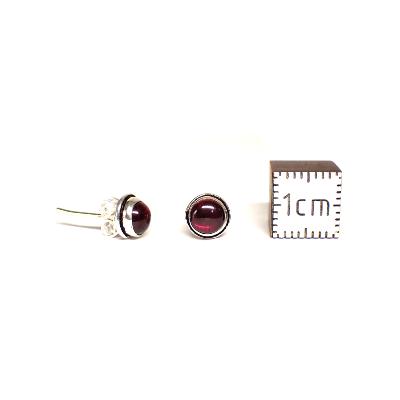 Grenat Rouge Boucles d'Oreilles Ronde Choix n°1 BO1A