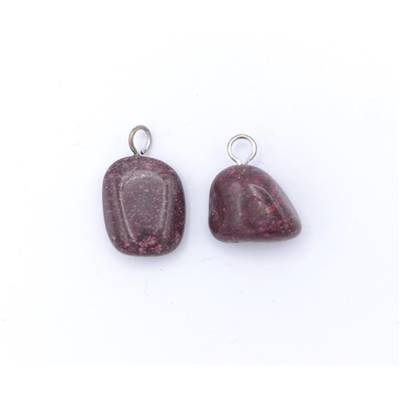 Porphyre Impérial Rouge Pendentif Pierre Roulée